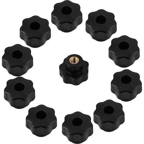 Knob Handle - M6x25 - Round Plastic - Universal Machine Tool Clamp Replacement - 10 Pieces (1/5)
