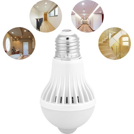 Ampoule LED E27 5W avec détecteur de mouvement infrarouge PIR intelligent (1/5)