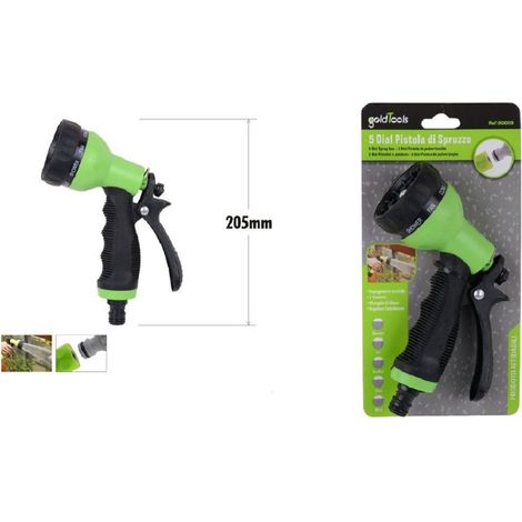 Kaela - Pistola A Spruzzo 5 Getti Giardino 205mm Regolabile Con Maniglia Di Blocco 90009 - (1/2)
