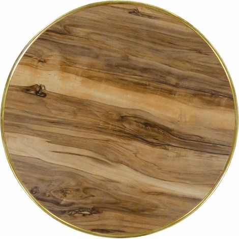 Plateau INDIANA diamètre 60 cm cerclé moulé style contemporain pour intérieur et extérieur