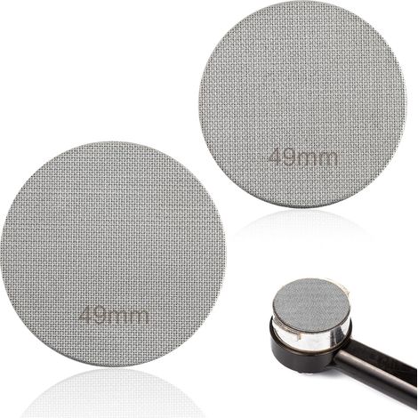 2 Pièces 49mm Filtre Expresso, Acier Inoxydable 316 Puck Screen 150 μm Réutilisable Tamis à Rondelle de Porte-Filtre à Expresso Robuste Maille de Filtre à Café pour Expresso (1/5)