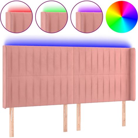 Maison Exclusive - Testiera a LED rosa 163x16x118/128 cm in Velluto