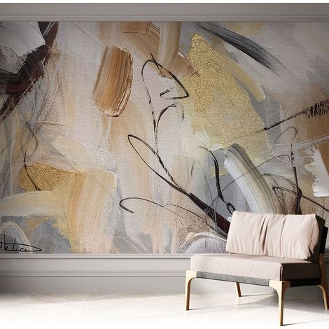 Fotomurale adesivo - murale da parete - Carta da parati autoadesiva - design parete moderno - Composizione astratta 312x219 cm (1/5)