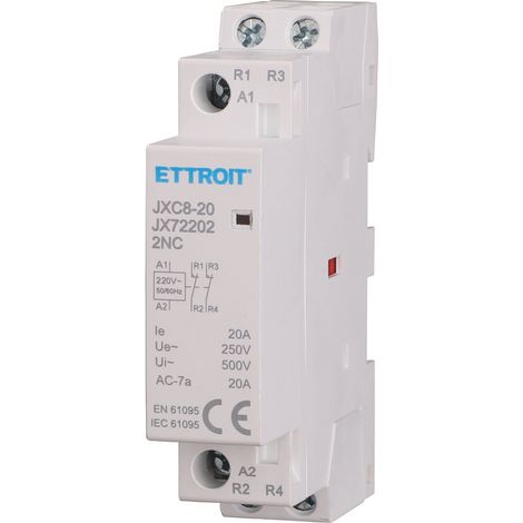 ETTROIT Modularschütz DIN AC 2P 220V 20A 2 Öffner Kontakte 2NC - JX72202
