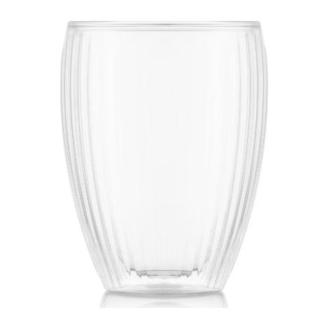 lot 2 verres double paroi 32 cl - pavina striés - bodum
