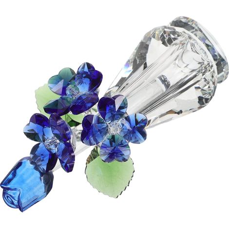 Ornement de Table Centre Polyvalente Élégante pour et de Mariage Fleur de Cristal Bleu de Rose, Décoration Anniversaire (1/5)