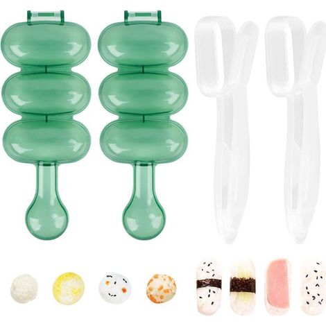 Kit pour sushis avec 4 moules à onigiri, moule à bento, accessoires pour nigiri, moule à boulettes de riz pour débutants, aide en cuisine (1/5)