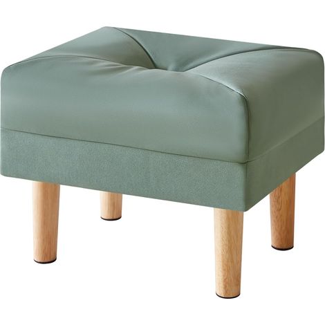 Pouf Ottoman Moderne, Petit Repose-Pieds en Matière Tech Cloth Rectangulaire, Petit Ottoman pour Salon, Tabouret de Canapé, Tabouret Bas pour Entrée 40 x 29 x 32CM Vert (1/5)