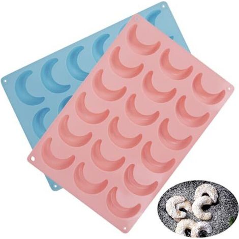 2 Vanilla Cake Silicone Molds, Food Grade Silicone Baking Molds for Cookies, Cakes, Madeleines, Chocolates (1/5)
