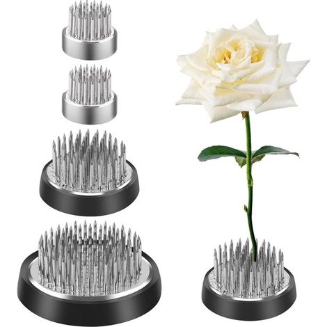 4 pezzi Kenzan rotondi a forma di rana per fiori - Supporto per composizioni floreali in acciaio inossidabile - Riccio di fiori - Fiori di rooi - Kenzan Ikebana per giardino - hotel - decorazione - ar (1/5)