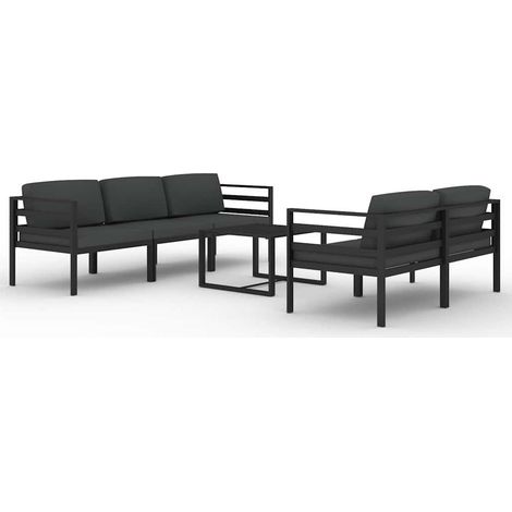 Maison Exclusive - 6-tlg. Garten-Lounge-Set mit Kissen Aluminium (1/5)