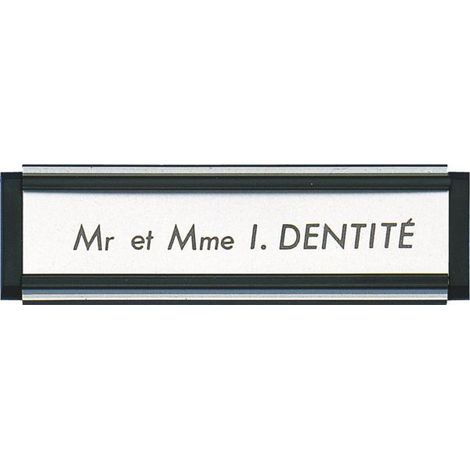 Portaetichette SOCONA - 93 x 26 mm - nero con filettatura argento - PA