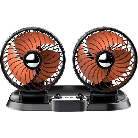 Auto Fan 25,5 Cm Ventilateur De Camion Réglable Ventilateur De Véhicule Ventilateur À Double Tête 24V Pour Tableau De Bord Et Siège Arrière Et Silencieux, Idéal Pour Les Camions, Le Camping-car, (1/5)