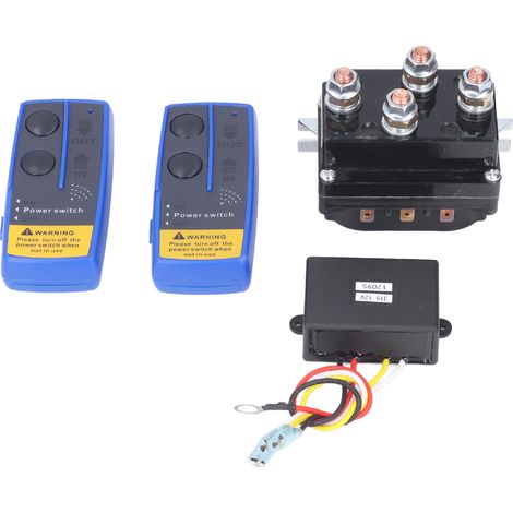Kit de télécommande de contacteur de relais de solénoïde de treuil 500A 12V pour camion Jeep ATV SUV de 8000lb à 12000lb