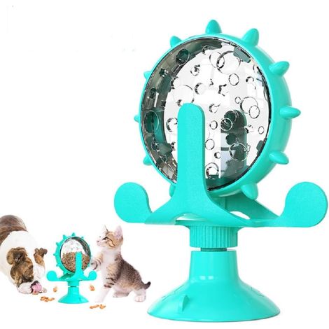 Moulin à Vent pour Chat - Jouet Interactif Grande Roue Tourne à 360° - Distributeur de Nourriture Rotatif (1/5)