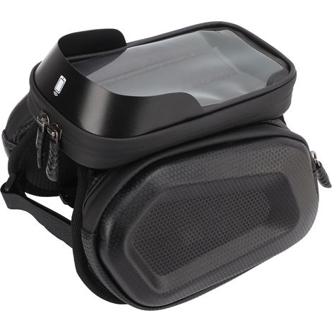 Wasserdichte und transparente Fahrradrahmentasche aus PU-Leder mit seitlichem Sonnenschutz. Robuste und langlebige Handyhülle, kompatibel mit Smartphones bis 7,2 Zoll. (1/5)