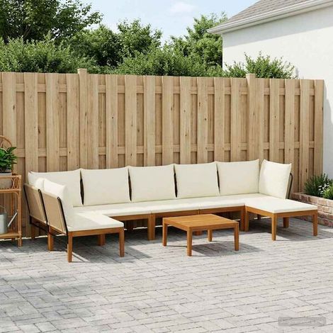 Lot de 8 Pièces en Bois d'Acacia Massif et Corde Naturelle (1/5)