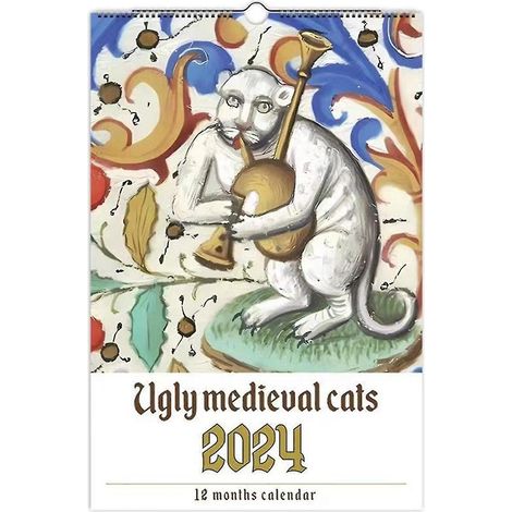 Calendrier des chats médiévaux insolites, Calendrier médiéval drôle et insolite 2024, Calendrier médiéval insolite à parcourir (1/5)