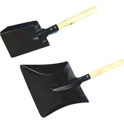 2 Pièces Pelle en Acier Petite Multifonction pour Jardinage, Barbecue et Plantation de Fleurs Noire (1/5)