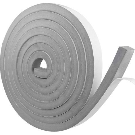 Joint isolant pour portes et fenêtres, joint adhésif en mousse de caoutchouc, 30 mmx 10 mmx 5 m, résistant aux intempéries, gris (1/5)