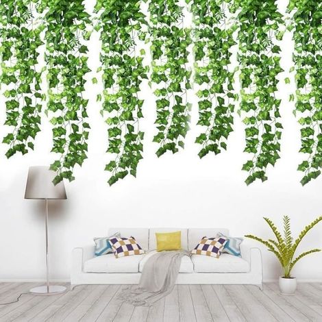 MTEVOTX Lierre Artificiel 12 Pièces X 2M Plante Artificielle Guirlande Vigne pour Salon, Chambre, Jardin, mitoyen,Mariage (1/3)