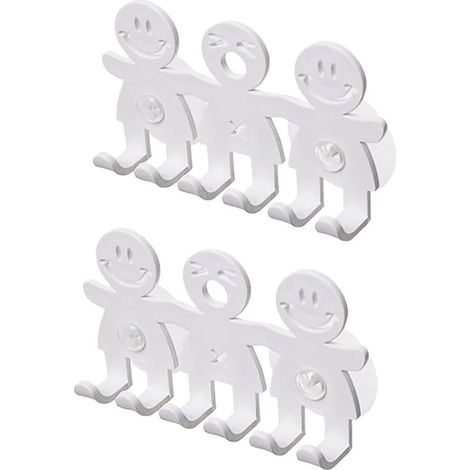 Lot de 2 crochets porte-brosses à dents mignons avec ventouse, motif smiley, pour la salle de bain et la maison. (1/4)