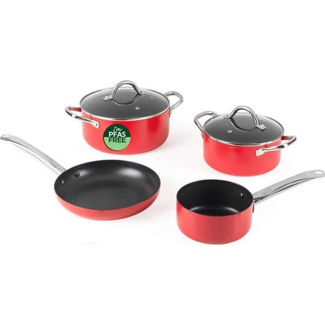 Juego de sartenes Russell Hobbs RH03821 Riviera de 4 piezas, rojo (1/3)