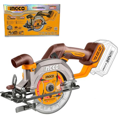 SEGA CIRCOLARE SOLO CORPO SENZA BATTERIA - 140mm 20V - INGCO MFS1251 (1/4)