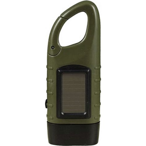 Soalr – Kurbelbetriebene Notfall-Taschenlampe, wiederaufladbar, solarbetrieben, Taschenlampe für Outdoor-Camping