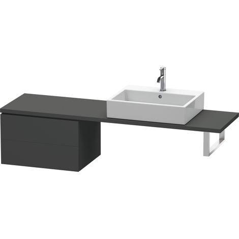 Duravit L-Cube Base pour console, largeur 620mm, profondeur 477mm, 2 tiroirs, Coloris: Décor graphite mat - LC582804949 (1/4)