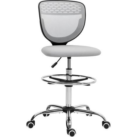Chaise de bureau, chaise de travail, chaise de bureau, réglable en hauteur, rembourrée, gris clair Chaise de bureau, chaise de travail, chaise de bureau, réglable en hauteur, rembourrée, gris clair (1/5)
