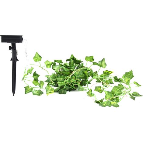 Guirlande Lumineuse Solaire - Feuilles de Vigne Artificielles - 50 LED Chaudes - 5 m - Étanche IP44 - Pour Jardin Mur Mariage Extérieur (1/5)