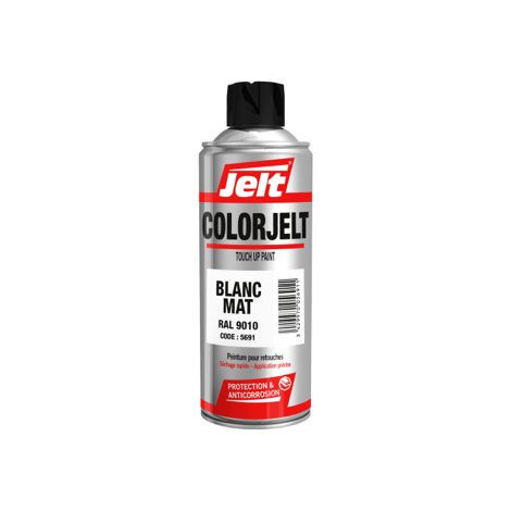Peinture de retouche professionnelle blanc mat RAL 9010 – Finition mate – Contenance 520 ml – Résistance aux rayures – 5691 – Jelt (1/2)