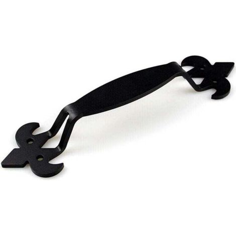 Poignée de porte de grange, XU, Poignée de porte en fer noir, Poignée de porte coulissante en fonte avec vis - KZQ (1/4)