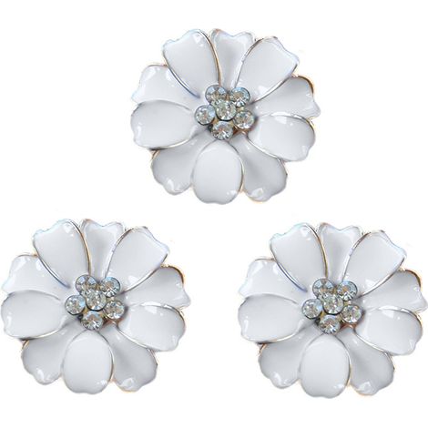 Clip Parfumé Pour Sortie D'Aération De Voiture - Alliage - Diamètre 3 Cm - Rose Blanc Noir - 3 Pièces (1/5)