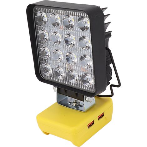 Lampe de travail portable 20W, 16 LED rotatives, rechargeable sans fil, éclairage extérieur pour camping, randonnée, bricolage, tête orientable, main légère. (1/5)