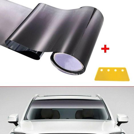 Film Teinte Pare-Brise - 20 cm x 150 cm - PVC Noir - Protection UV - Application Adhésive - Pour Tous Véhicules - 1 Pièce (1/5)