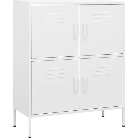 Maison Exclusive - Armadietto Bianco 80x35x101,5 cm in Acciaio (1/5)