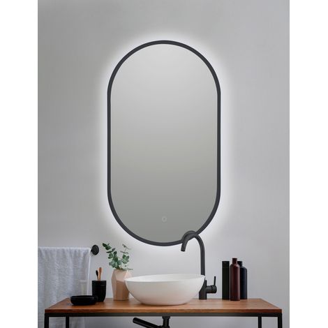 BATHSTAGE 68301 Espejo LED Retroiluminado Ovalado 50x90 cm canto Color Negro - ref: BS-68301 (1/2)