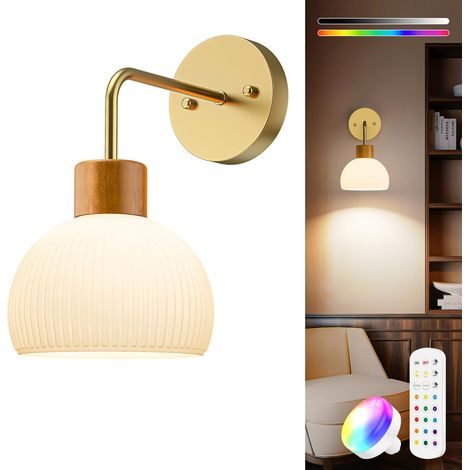 Escalier De Salon De Chambre à Coucher De Style MéDiéVal, Applique Murale à Source De LumièRe Rechargeable, Applique Murale En Verre TéLéCommandéE, Avec Minuterie, AdaptéE Au Salon De La Chambre à Cou (1/5)
