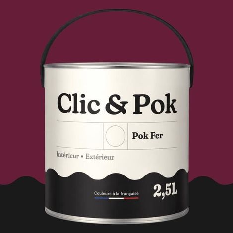 Peinture Fer Antirouille – Métal Extérieur Intérieur, Satinée, Protection Rouille - 2,5L - RAL 4004 - Violet bordeaux
