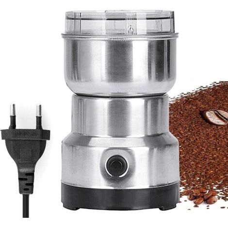Machine à écraser multifonctionnelle Moulin à céréales électrique Moulin à épices Herbes Pulvérisateur Machine à broyer Outil Moulin à grains de café électrique en acier inoxydable pour la ma (1/5)