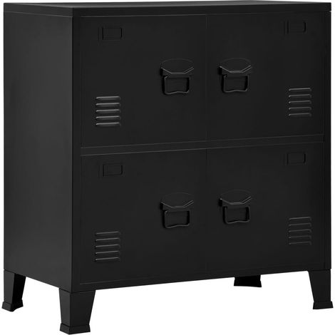 Classeur industriel avec 4 portes Noir 75x40x80 Acier (1/5)