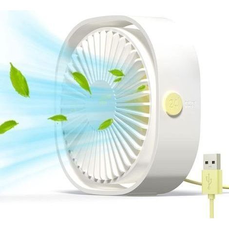 Ventilatore USB Mini Ventilatore Portatile Ventilatore Silenzioso Ventilatore da Scrivania a 3 Velocità Regolabile Alimentato via USB, per Casa e Ufficio (Bianco) (1/5)