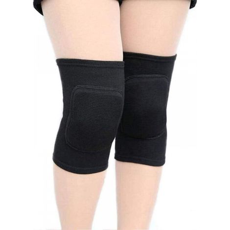 Genouillères noires adaptées aux personnes pesant entre 22 et 41 kg, douces et respirantes, parfaites pour le volley-ball, la danse et le yoga. (1/5)