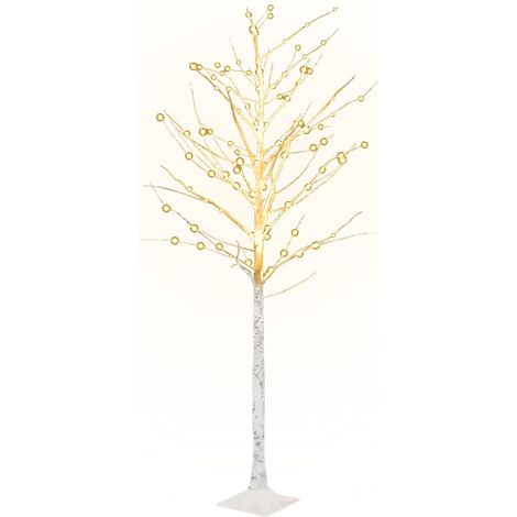 vidaXL Betulla con LED Bianco Caldo 128 LED 220 cm (1/5)