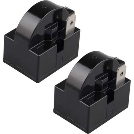 Lot de 2 relais de démarrage PTC 15 Ohm 220 V à une broche PTC pour réfrigérateur congélateur et compresseur Noir（1 pied）