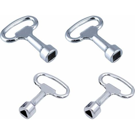 Clé Triangulaire Métal – 4 pcs, pour Armoires Électriques, Compteurs, Gaz, Eau, Radiateurs