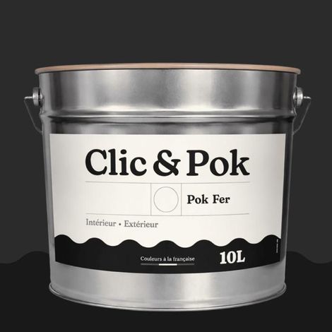 Peinture - POK - Glycérophtalique - 10L - Noir de sécurité - Antirouille pour métaux (1/4)