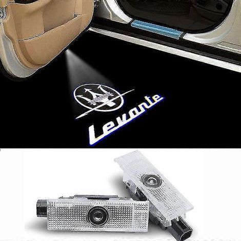Lot de 2 lampes de bienvenue pour Maserati Ghibli Levante Quattroporte, projecteurs laser LED avec logo, éclairage de porte, lampadaire style B (1/5)